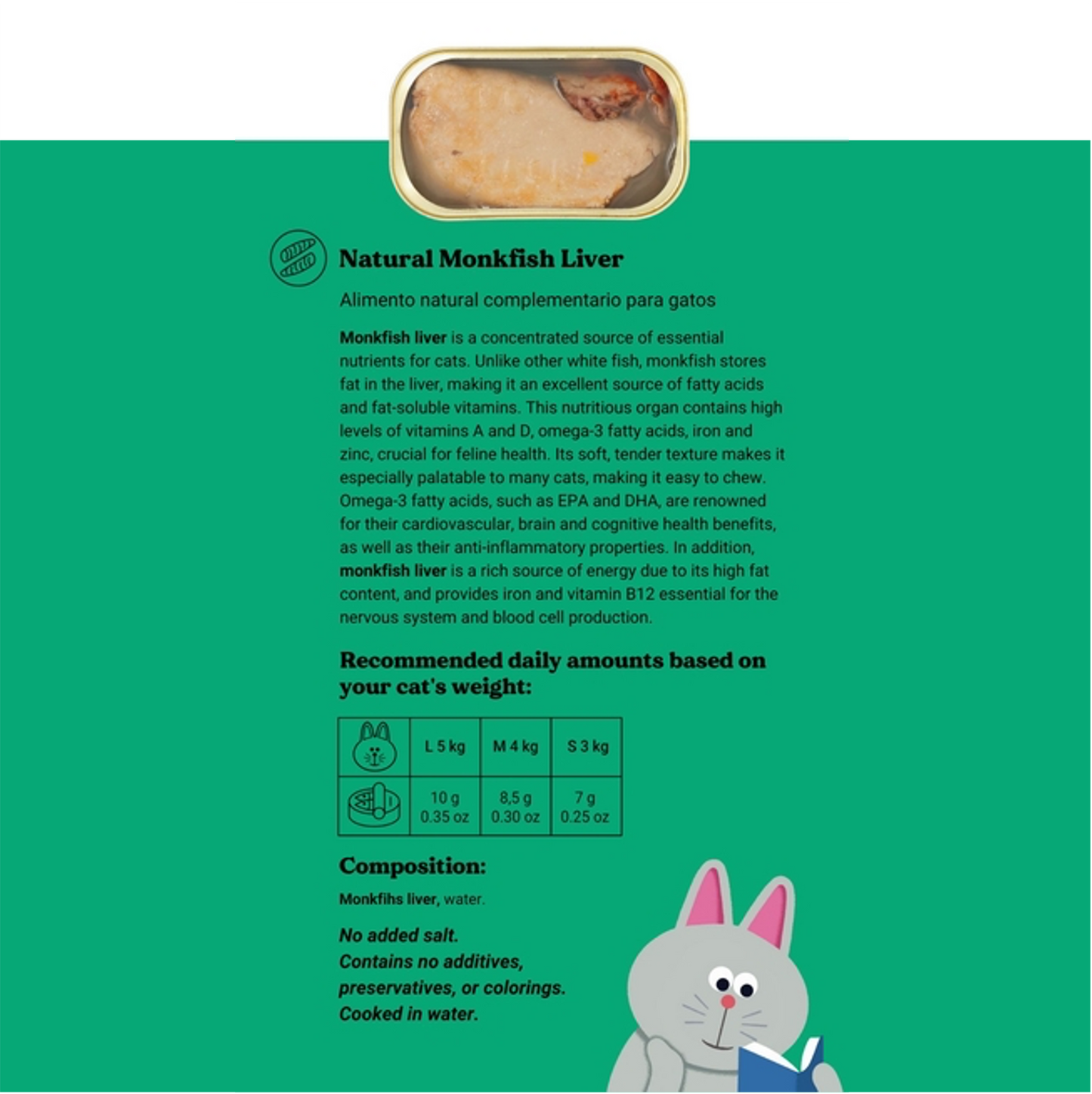 Zeeduivellever in blik voor katten