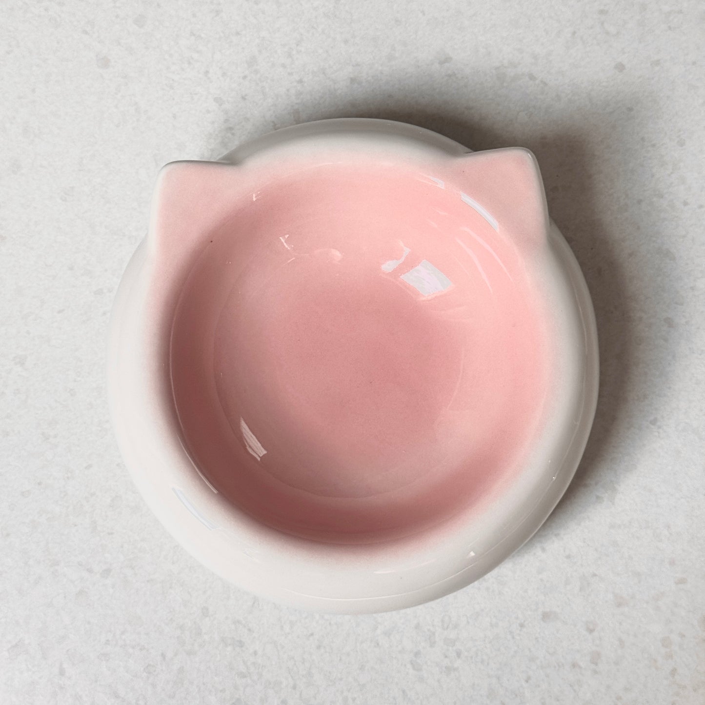 Keramische voerbak met kattenoortjes