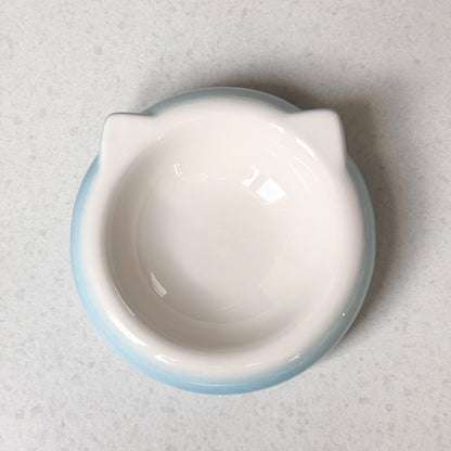 Keramische voerbak met kattenoortjes