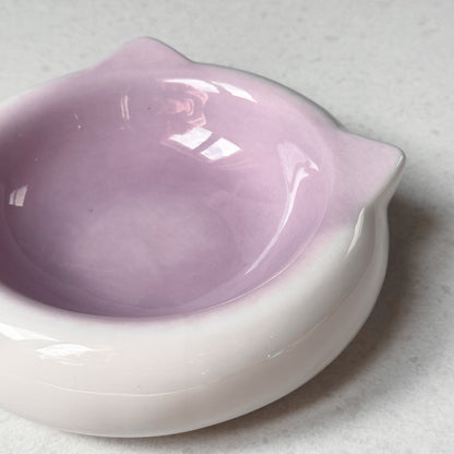 Keramische voerbak met kattenoortjes