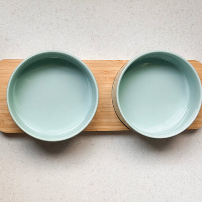 Dubbele keramische voerbak