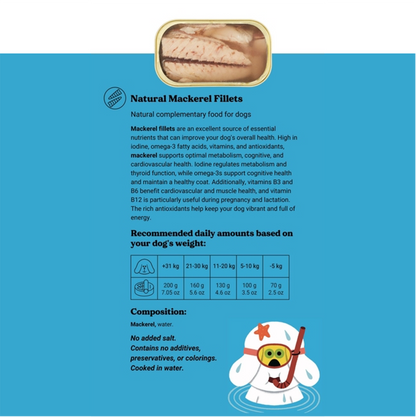 Makreelfilets in blik voor honden