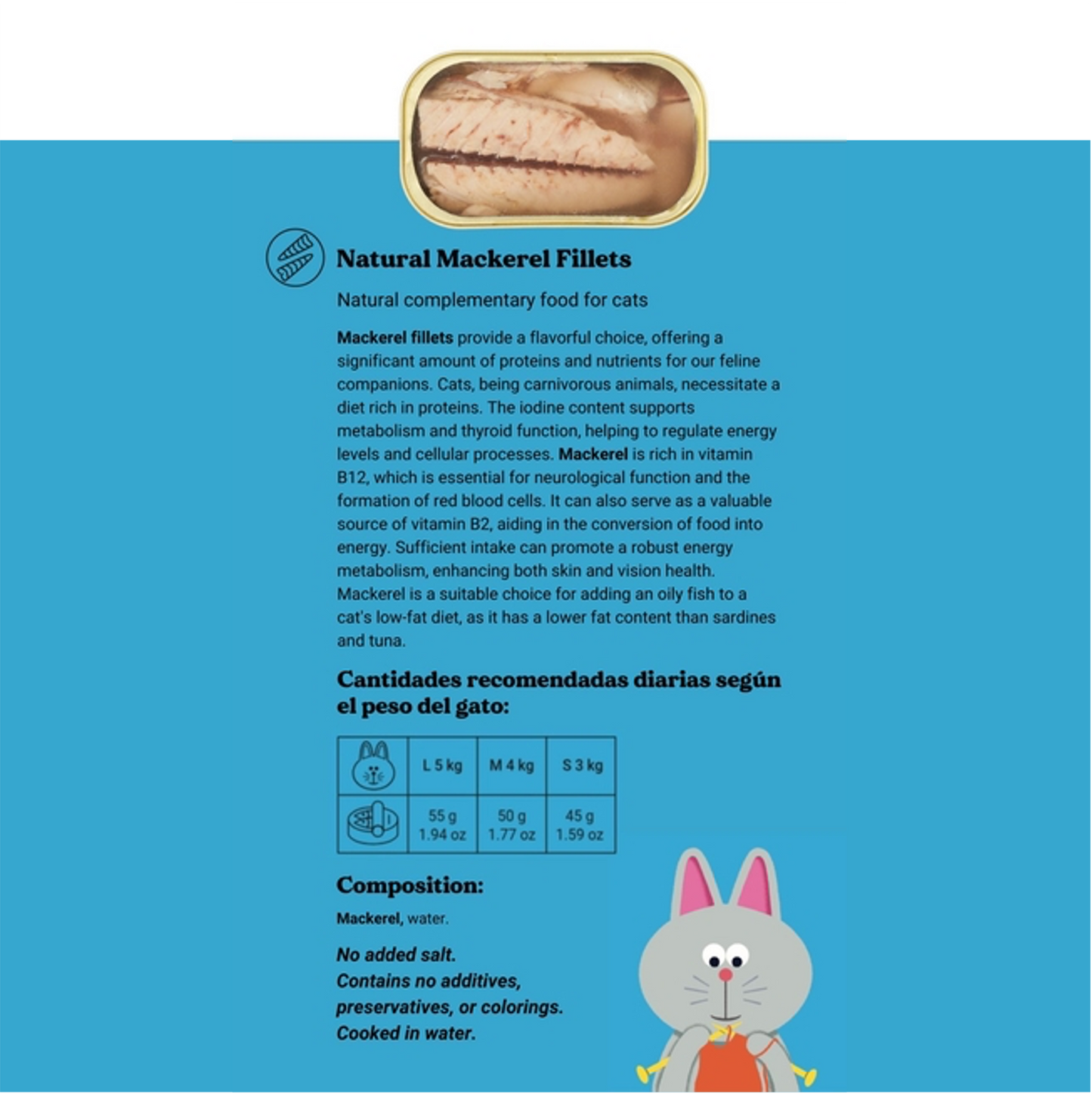 Makreelfilets in blik voor katten