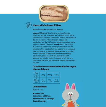Makreelfilets in blik voor katten