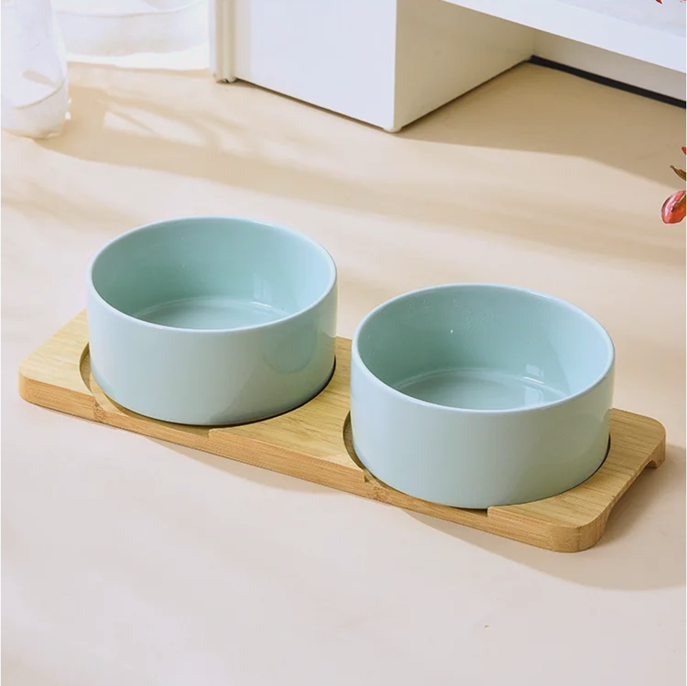 Dubbele keramische voerbak