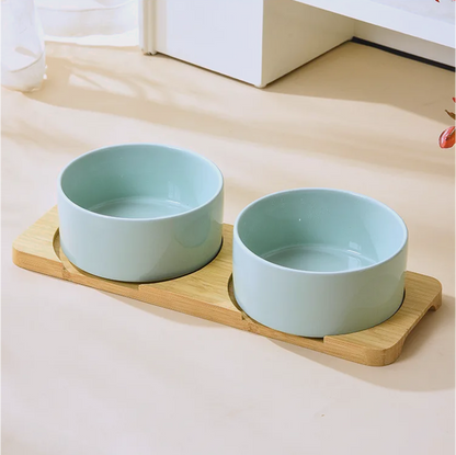 Dubbele keramische voerbak