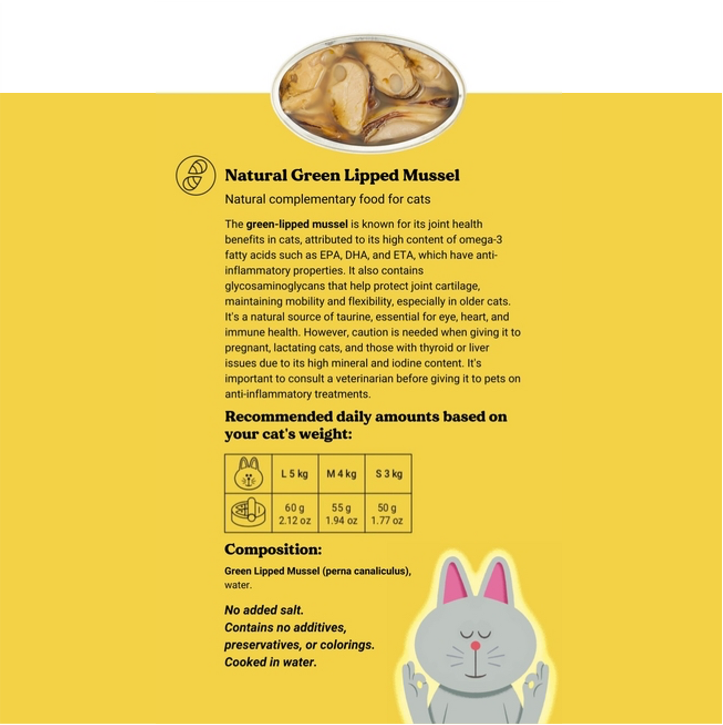 Groenlipmossels in blik voor katten