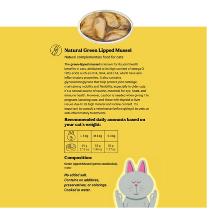 Groenlipmossels in blik voor katten