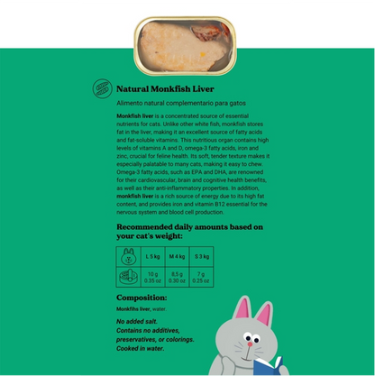 Zeeduivellever in blik voor katten