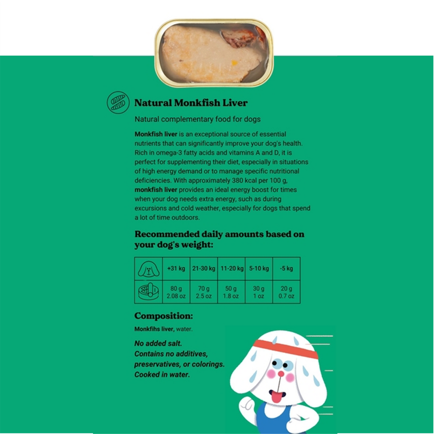 Zeeduivellever in blik voor honden