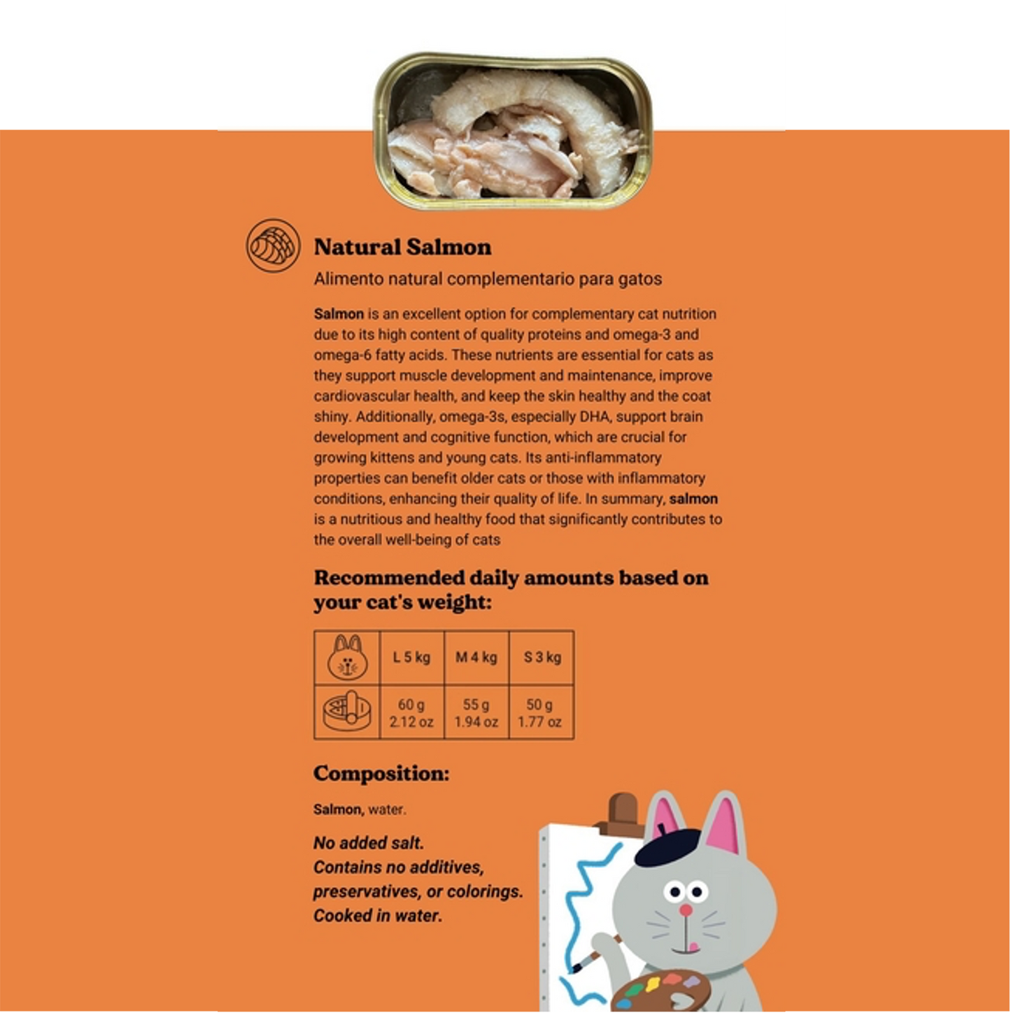 Zalm in blik voor katten