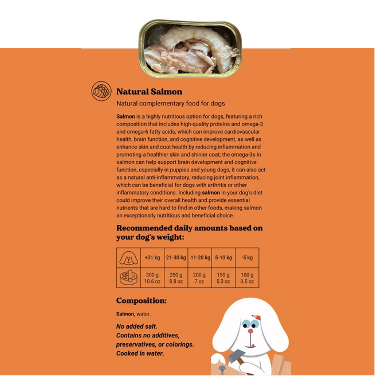 Zalm in blik voor honden